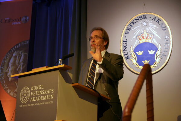 Ilkka Hanski at the Prize symposium in Stockholm 9 May. Photo: Erik Huss, the Royal Swedish Academy of Sciences.