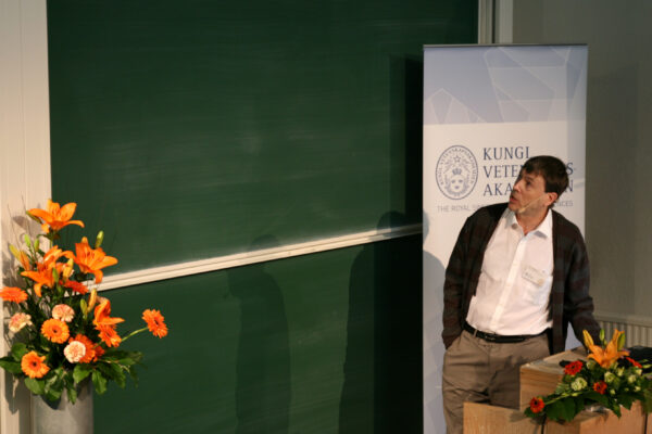 Jean Bourgain at the Prize Symposium in Mathematics, 14 May. Photo: Erik Huss, the Royal Swedish Academy of Sciences.